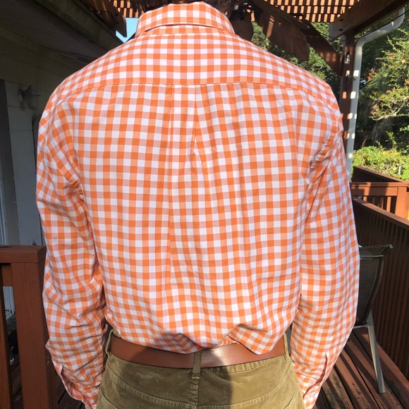 Dockers checkered orange and white button down - Picture 2 of 4